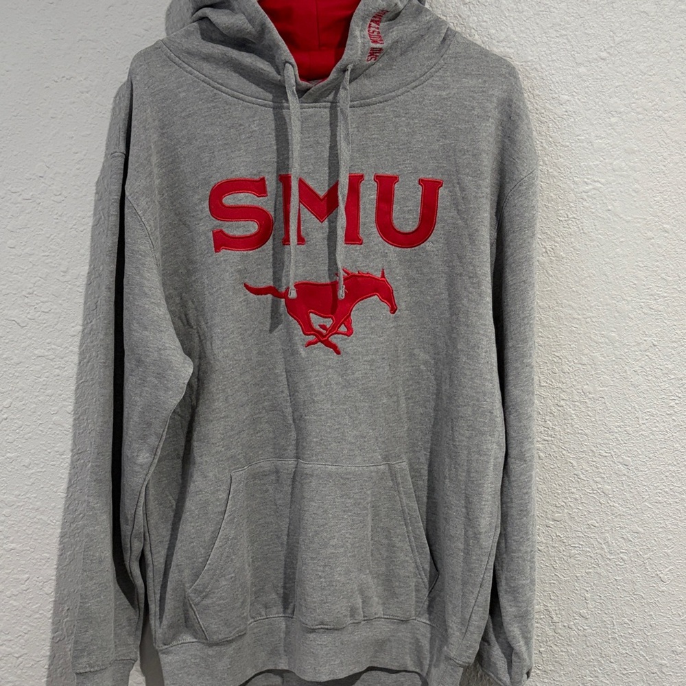 SMU Hoodie with Red Accents. Size Large NWT